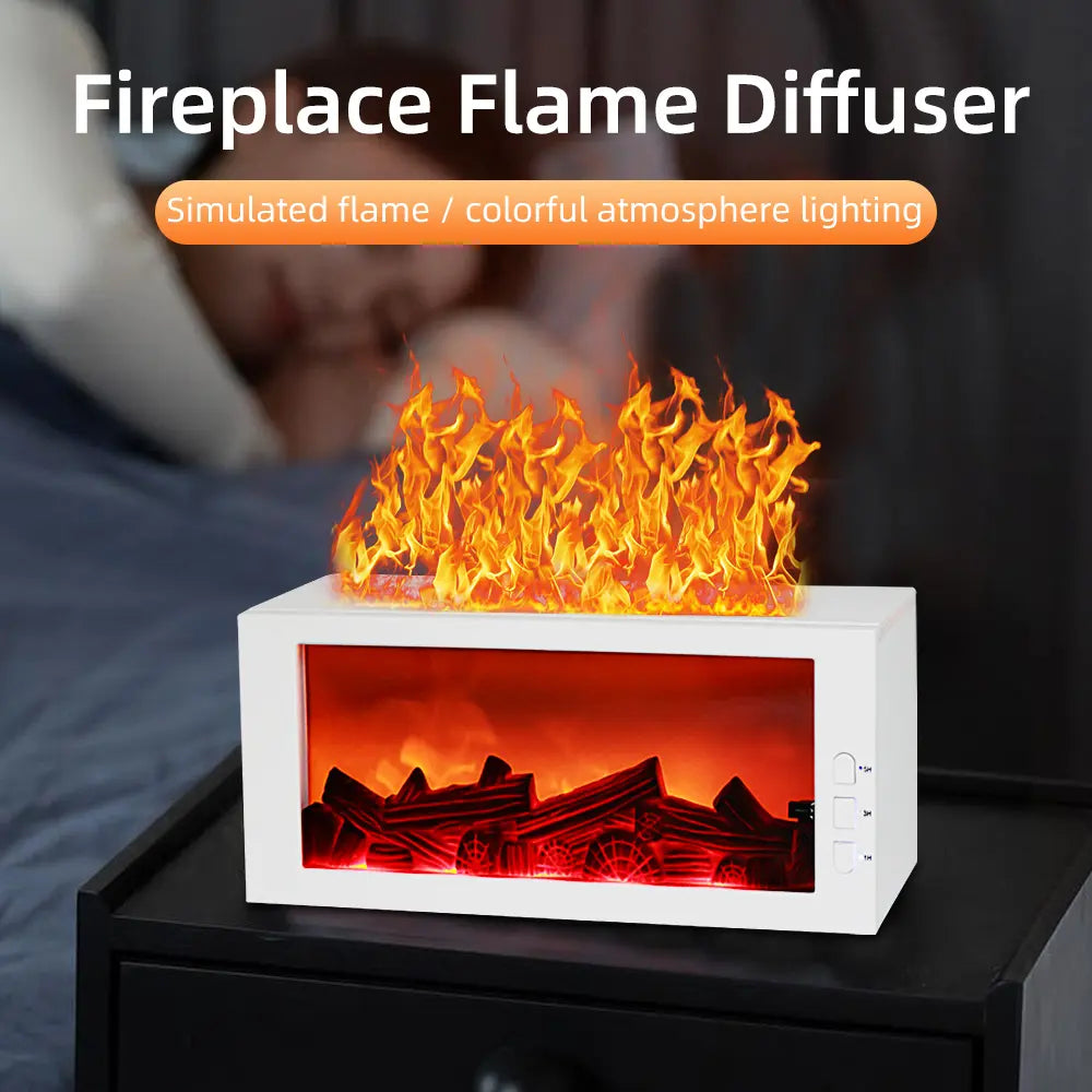 Fragrance Diffuser Mini Air Aroma Humidifier LED Colorful Flame Essential Oil Diffuser Cool Mist Maker with Remote Control Fire Diffuser Usb Diffuser Humidifier Purifier Bourbon Humidifier Whisker Humidifier