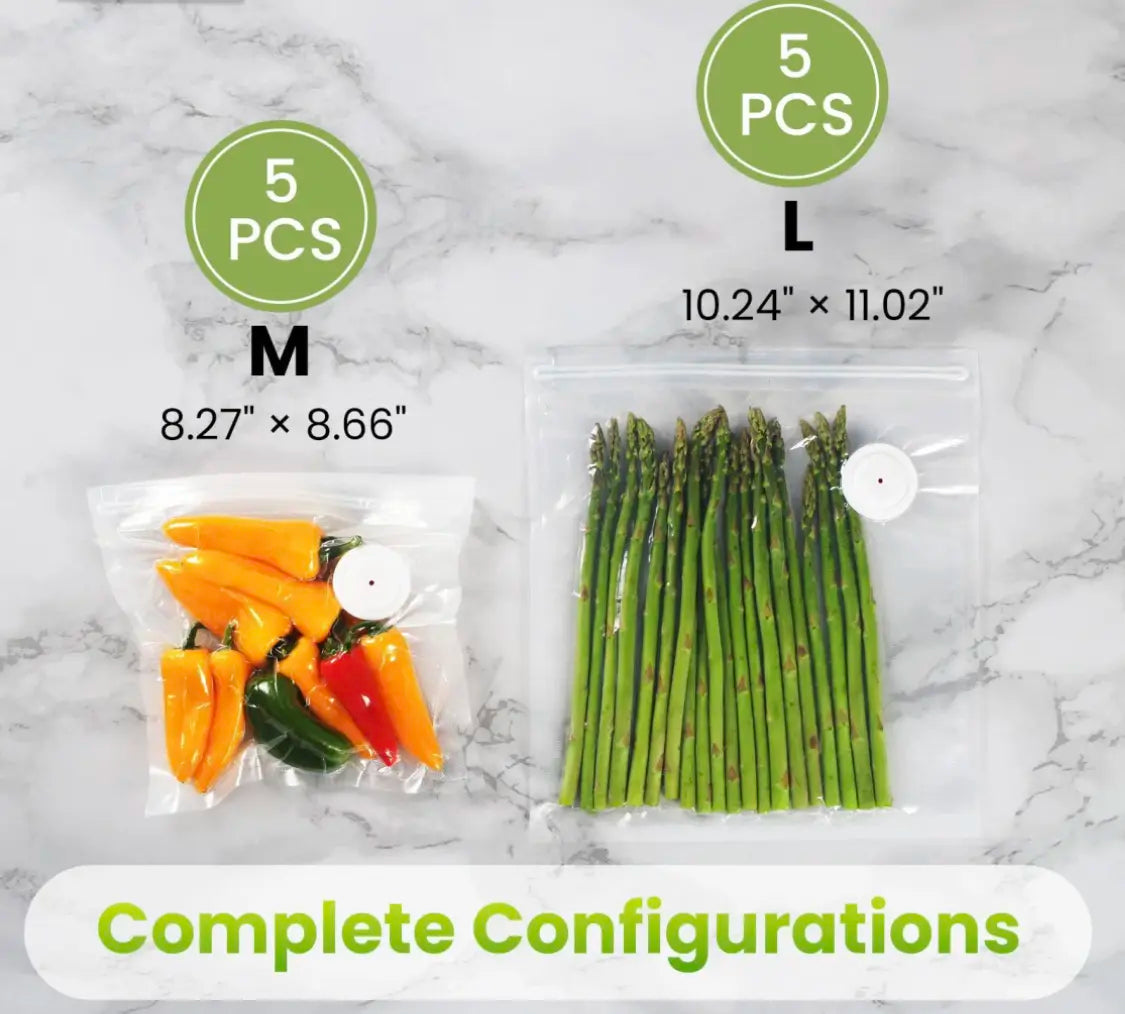 Vacuum Sealer for Food with Visual Water Storage Tank, Handheld Saver Vacuum Sealer Machine With10 Reusable Bags for 5X Preservation & Fresh