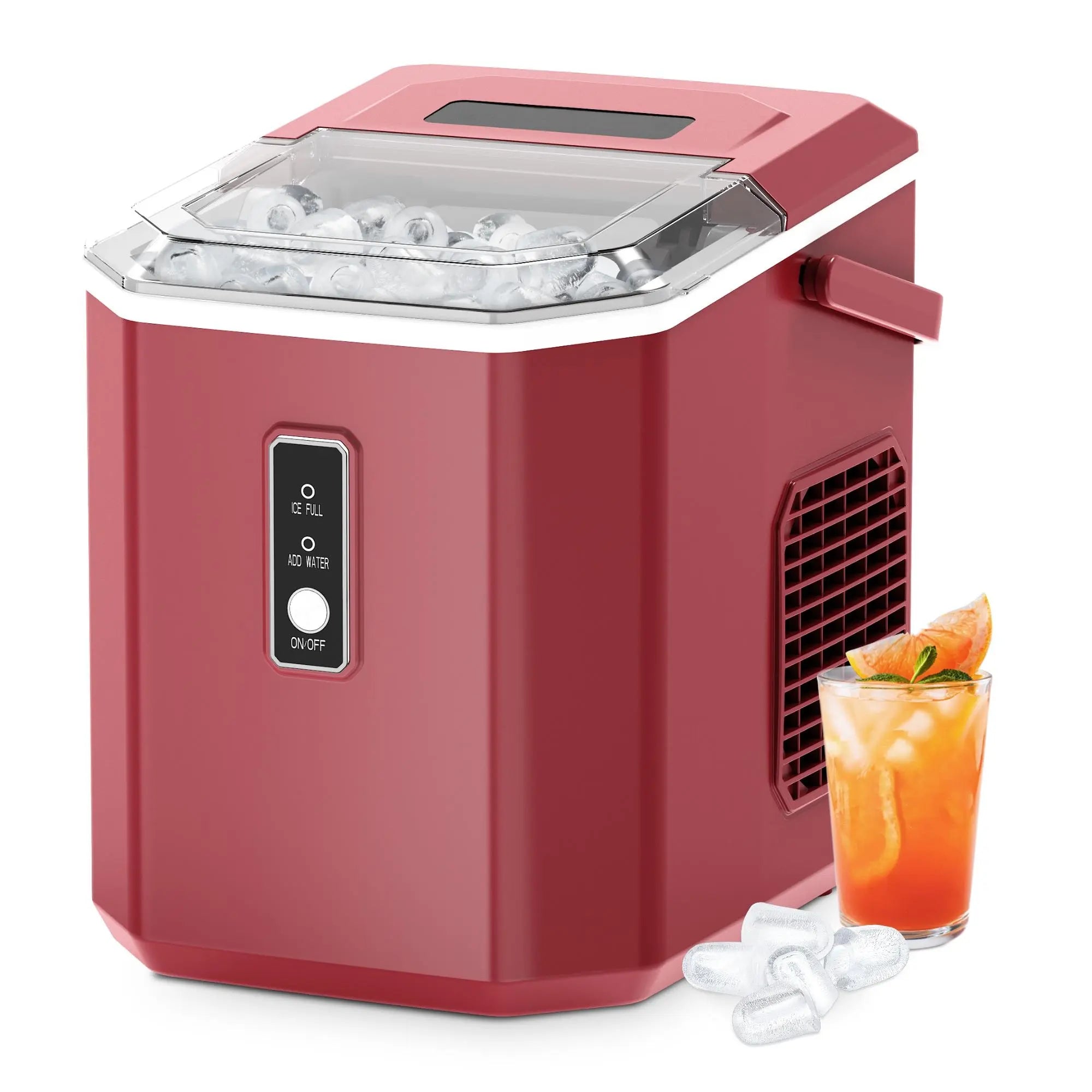 EUHOMY Ice Maker Countertop with Handle, 26Lbs in 24Hrs, 9 Ice Cubes Ready in 6 Mins, Auto-Cleaning Portable Ice Maker with Basket and Scoop, for Home/Kitchen/Camping/Rv. (2024 New Silver) Utensils