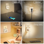 Night Light, 2-Pack of Night Light Inserted into the Wall, Insert Night Light, Adjustable in 3 Brightness Levels, from Dusk to Dawn, Led Night Light, Bedroom, Bathroom, Corridor Warm White