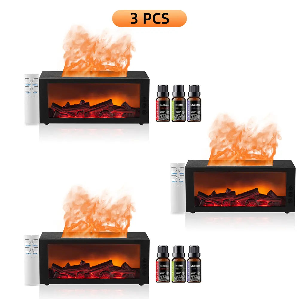 Fragrance Diffuser Mini Air Aroma Humidifier LED Colorful Flame Essential Oil Diffuser Cool Mist Maker with Remote Control Fire Diffuser Usb Diffuser Humidifier Purifier Bourbon Humidifier Whisker Humidifier