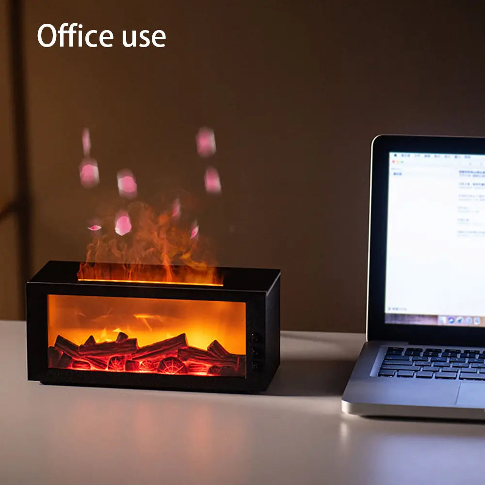 Fragrance Diffuser Mini Air Aroma Humidifier LED Colorful Flame Essential Oil Diffuser Cool Mist Maker with Remote Control Fire Diffuser Usb Diffuser Humidifier Purifier Bourbon Humidifier Whisker Humidifier