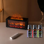 Fragrance Diffuser Mini Air Aroma Humidifier LED Colorful Flame Essential Oil Diffuser Cool Mist Maker with Remote Control Fire Diffuser Usb Diffuser Humidifier Purifier Bourbon Humidifier Whisker Humidifier