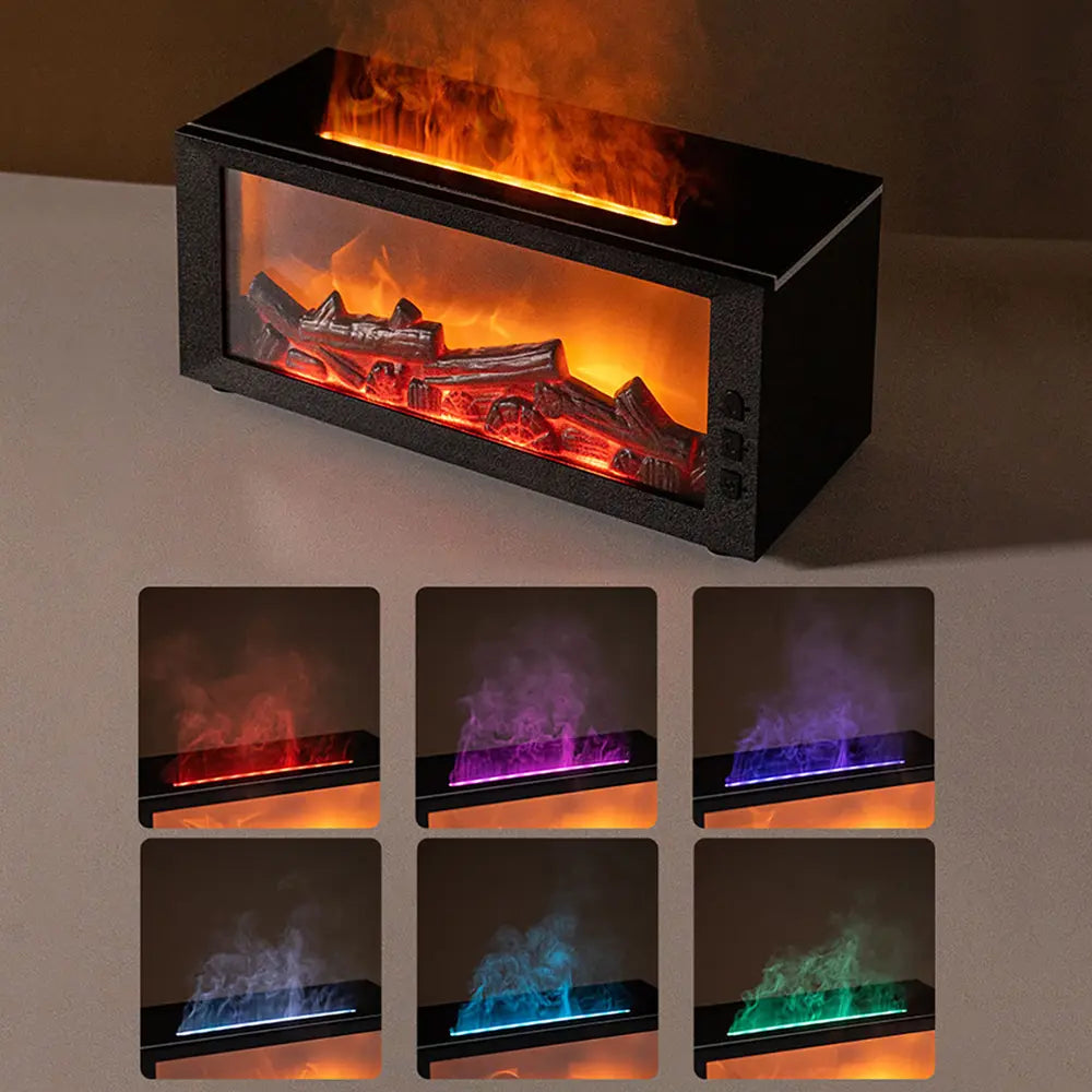 Fragrance Diffuser Mini Air Aroma Humidifier LED Colorful Flame Essential Oil Diffuser Cool Mist Maker with Remote Control Fire Diffuser Usb Diffuser Humidifier Purifier Bourbon Humidifier Whisker Humidifier