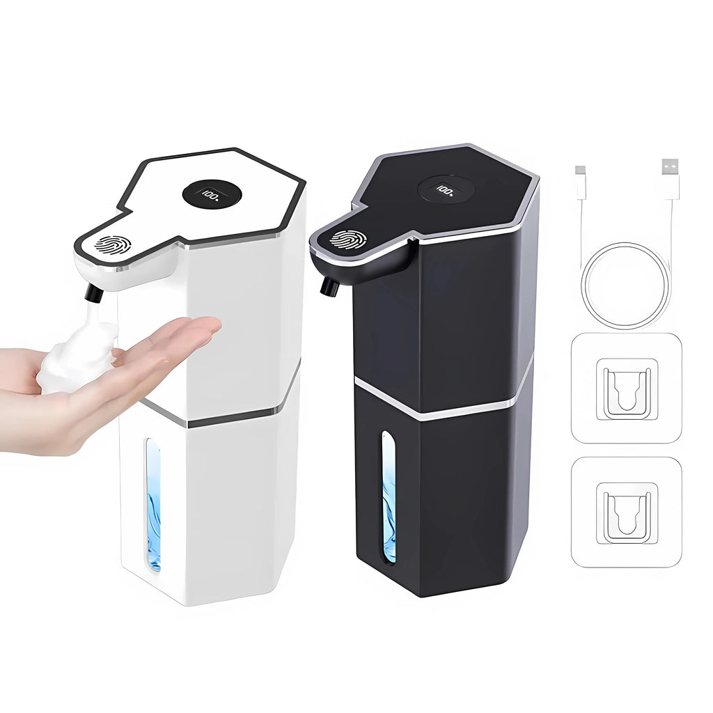 12Oz Touchless Foaming Soap Dispenser with 4 Adjustable Levels | USB Rechargeable, Waterproof Automatic Dispenser for Kitchen, Bathroom & Home Essentials.