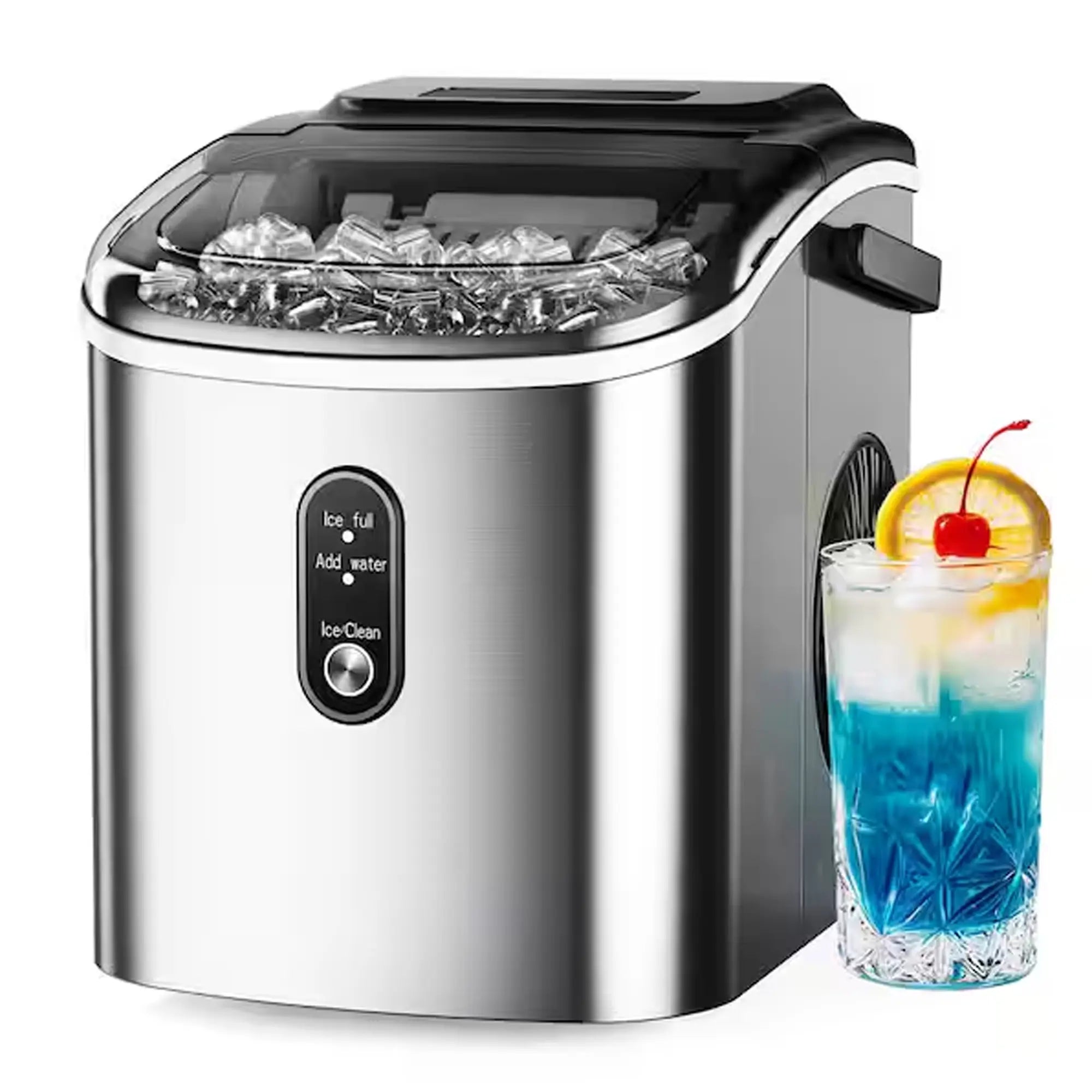 EUHOMY Ice Maker Countertop with Handle, 26Lbs in 24Hrs, 9 Ice Cubes Ready in 6 Mins, Auto-Cleaning Portable Ice Maker with Basket and Scoop, for Home/Kitchen/Camping/Rv. (2024 New Silver) Utensils