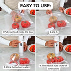 Vacuum Sealer for Food with Visual Water Storage Tank, Handheld Saver Vacuum Sealer Machine With10 Reusable Bags for 5X Preservation & Fresh