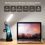 Lumicharge-Mini 7 in 1 Multifunctional LED Desk Lamp with Wireless Charger Adjustable RGB Lighting USB Port & Built-In Display for Indoor Lighting