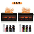 Fragrance Diffuser Mini Air Aroma Humidifier LED Colorful Flame Essential Oil Diffuser Cool Mist Maker with Remote Control Fire Diffuser Usb Diffuser Humidifier Purifier Bourbon Humidifier Whisker Humidifier