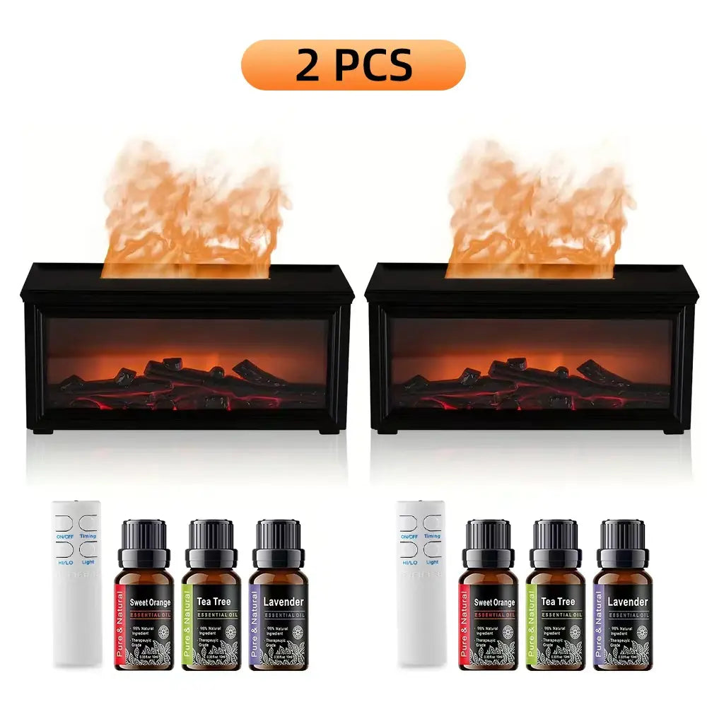 Fragrance Diffuser Mini Air Aroma Humidifier LED Colorful Flame Essential Oil Diffuser Cool Mist Maker with Remote Control Fire Diffuser Usb Diffuser Humidifier Purifier Bourbon Humidifier Whisker Humidifier