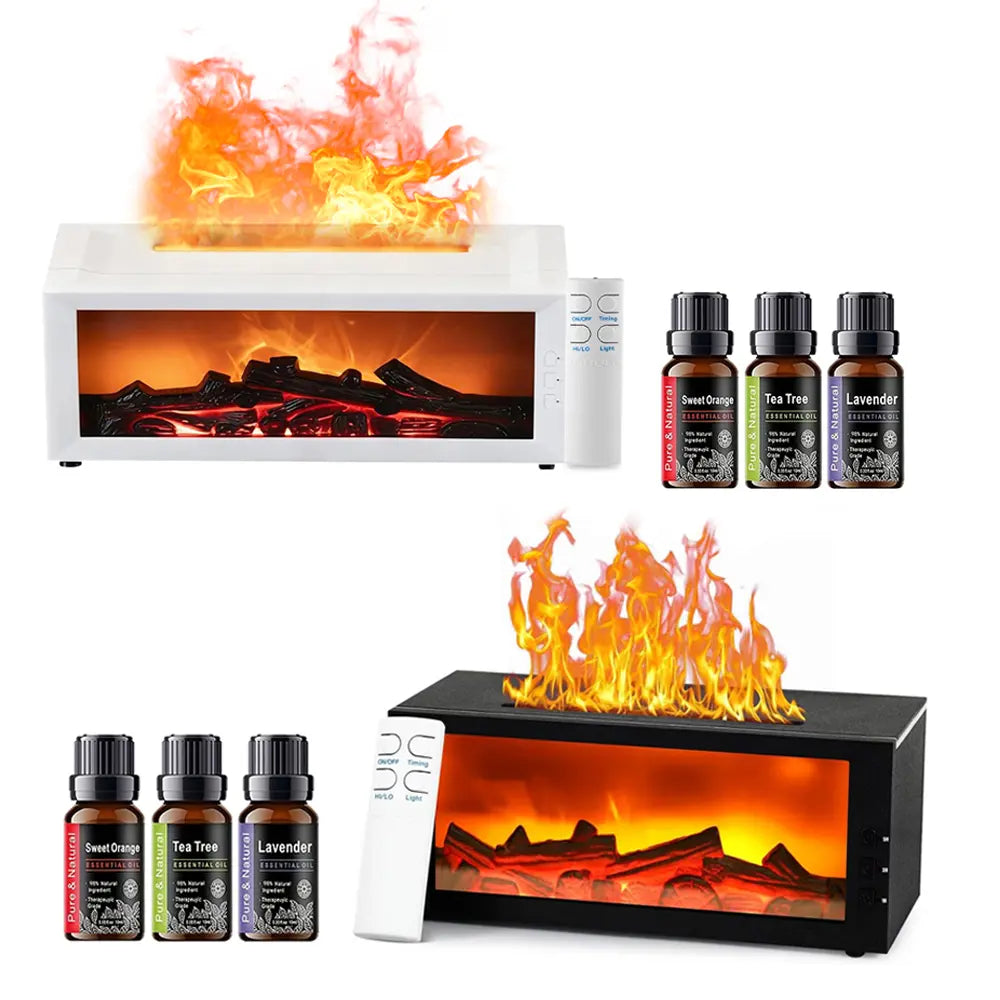 Fragrance Diffuser Mini Air Aroma Humidifier LED Colorful Flame Essential Oil Diffuser Cool Mist Maker with Remote Control Fire Diffuser Usb Diffuser Humidifier Purifier Bourbon Humidifier Whisker Humidifier