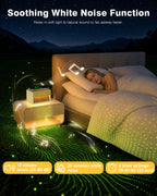 Sleep White Noise Alarm Clock with Wireless Charging 20 Sounds Dual Alarm Snooze Dimmable Display Knob Control for Bedroom Perfect Sleep Gifts